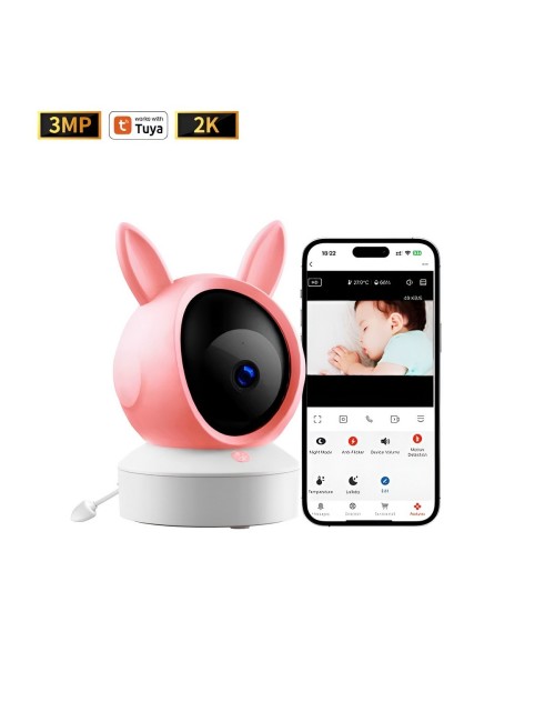Monitor Bebé Wifi 2k Cámara 3mp Visión Nocturna Audio Y Tuya