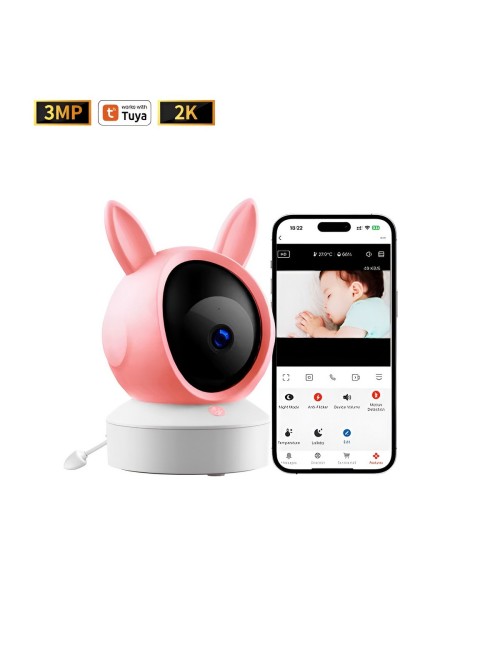 Monitor Bebé Wifi 2k Cámara 3mp Visión Nocturna Audio Y Tuya