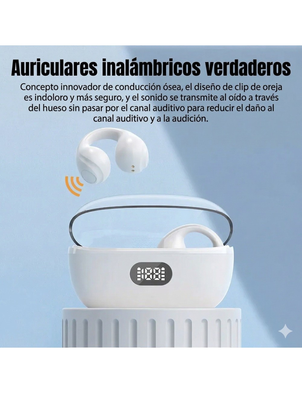 Audífonos Conducción Ósea Open Ear Clip Bluetooth 5.3 P-q3