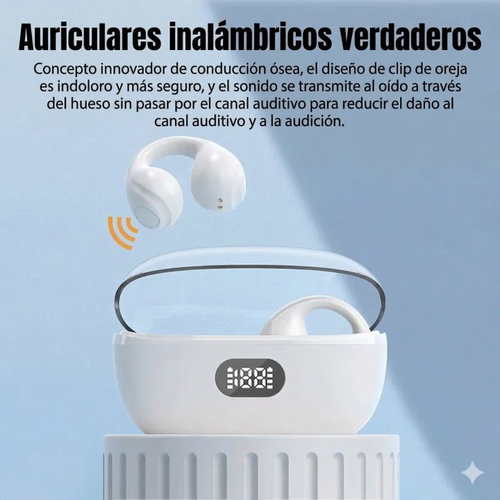 Audífonos Conducción Ósea Open Ear Clip Bluetooth 5.3 P-q3