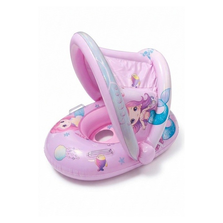 Flotador Inflable Para Bebé Con Sombrilla Diseño De Sirena