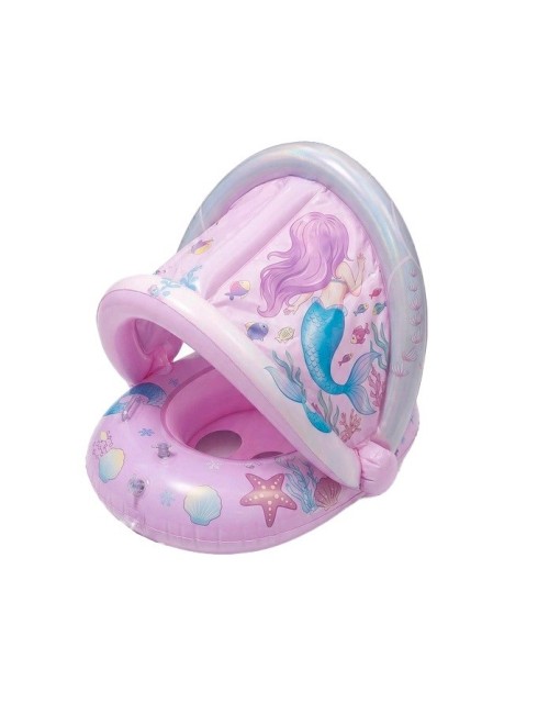 Flotador Inflable Para Bebé Con Sombrilla Diseño De Sirena