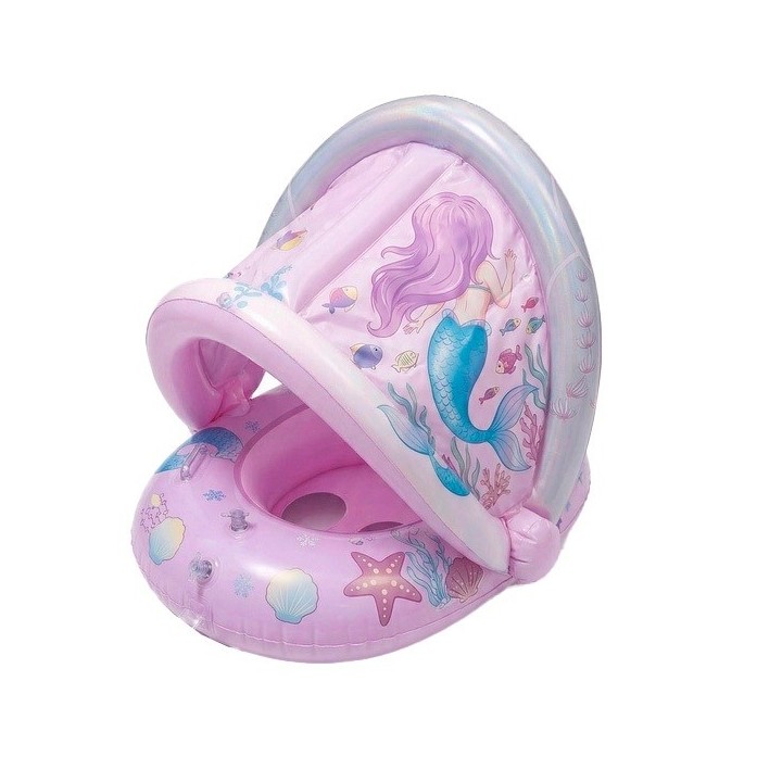 Flotador Inflable Para Bebé Con Sombrilla Diseño De Sirena
