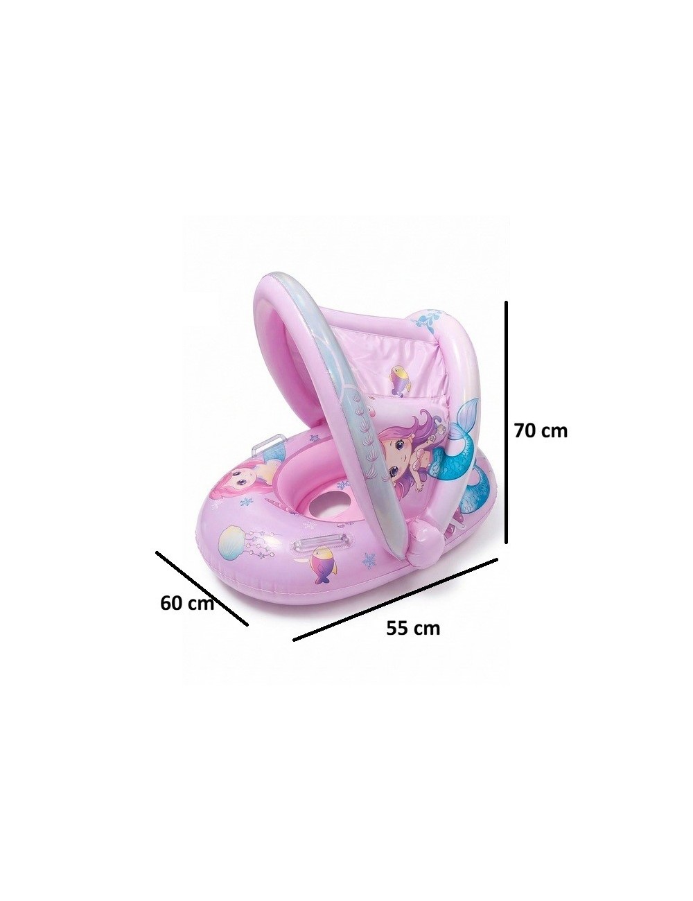 Flotador Inflable Para Bebé Con Sombrilla Diseño De Sirena