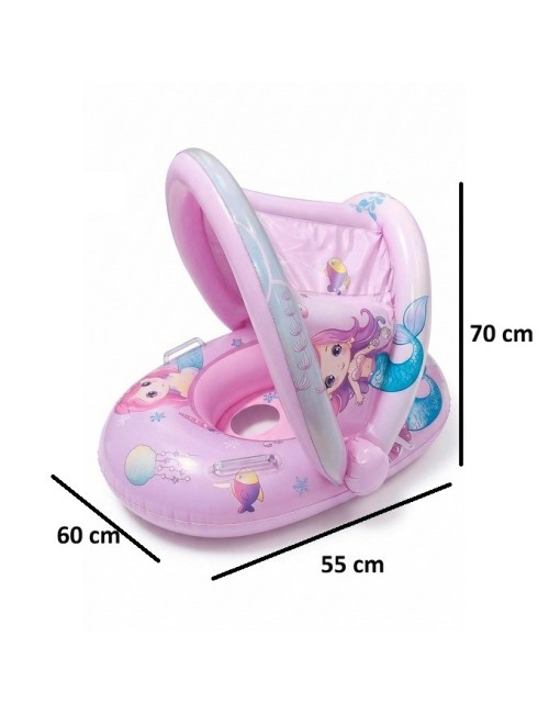 Flotador Inflable Para Bebé Con Sombrilla Diseño De Sirena