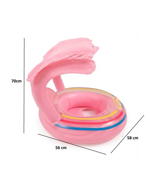 Flotador Bebé Con Techo Parasol Y Asiento Seguro Antivuelco