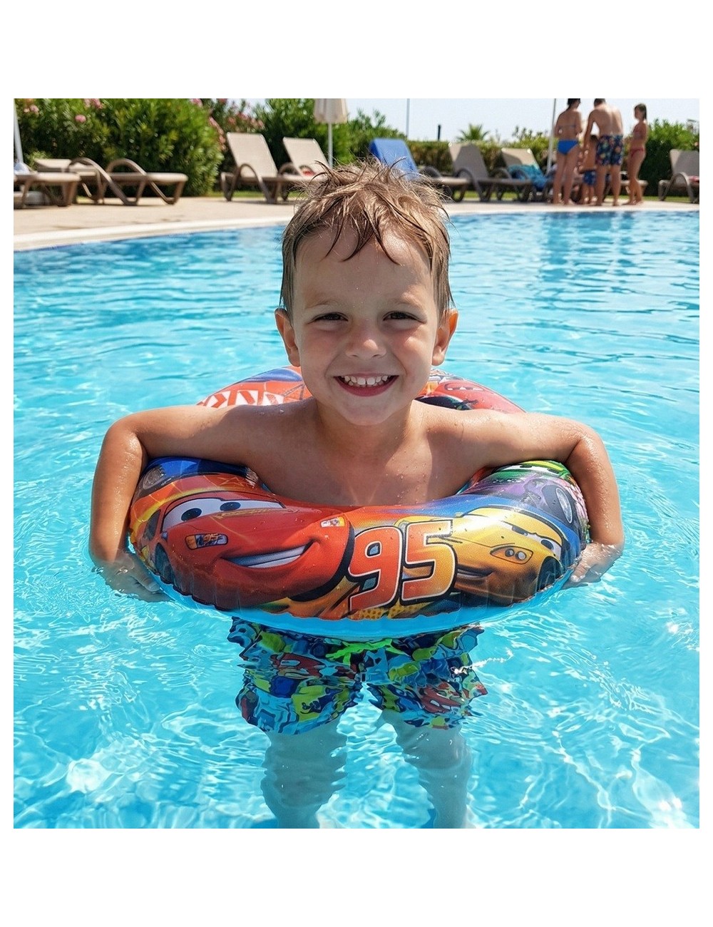 Flotador Inflable Cars Rayo Mcqueen 70cm Piscina Niños