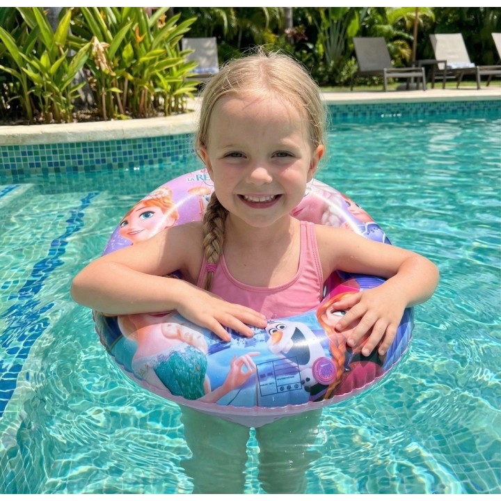 Flotador Inflable Princesas Del Hielo 70cm Piscina Niñas