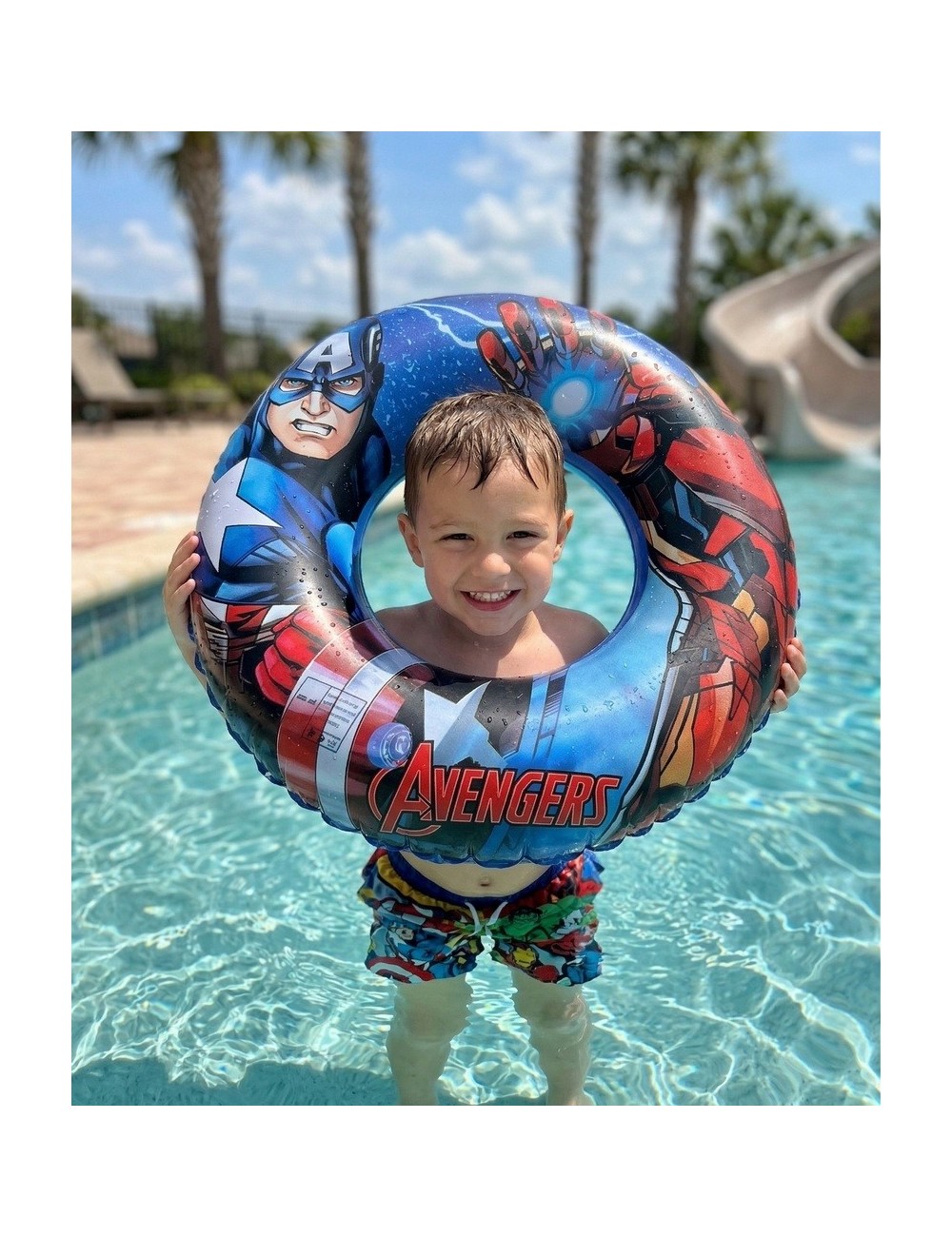 Flotador Inflable Superhéroe 70cm Niños Piscina Y Playa