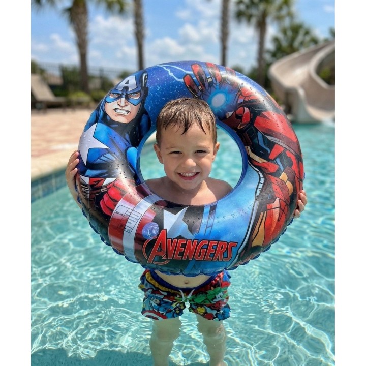 Flotador Inflable Superhéroe 70cm Niños Piscina Y Playa