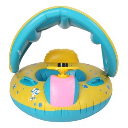 Flotador Boia Bebé Con Parasol Techo Volante Y Pito Piscina