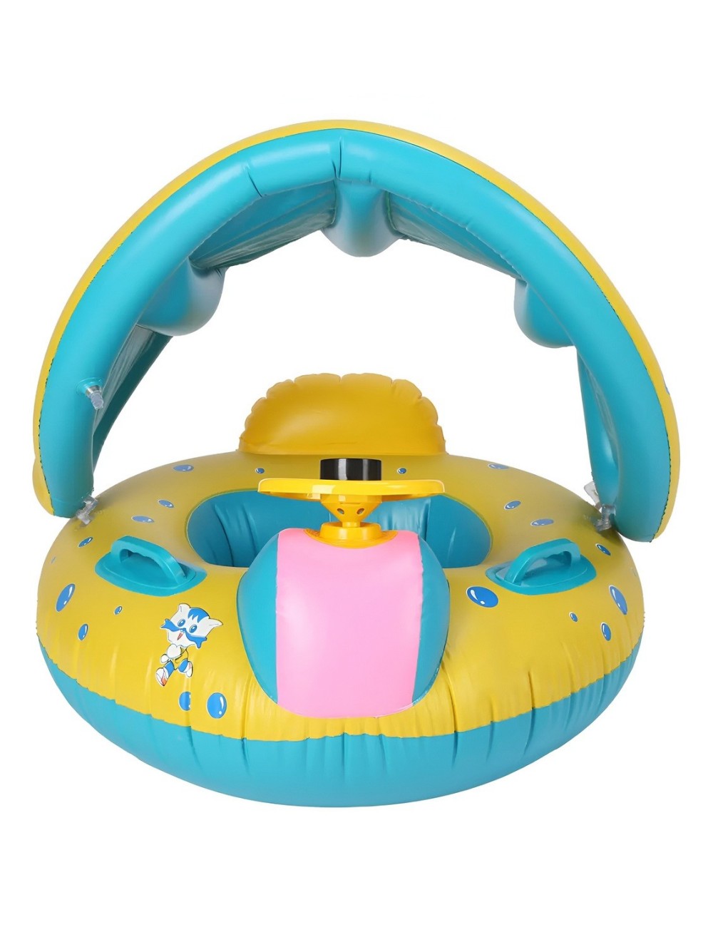 Flotador Boia Bebé Con Parasol Techo Volante Y Pito Piscina
