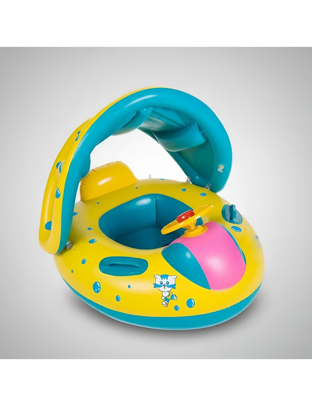Flotador Boia Bebé Con Parasol Techo Volante Y Pito Piscina