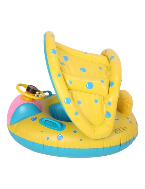 Flotador Boia Bebé Con Parasol Techo Volante Y Pito Piscina