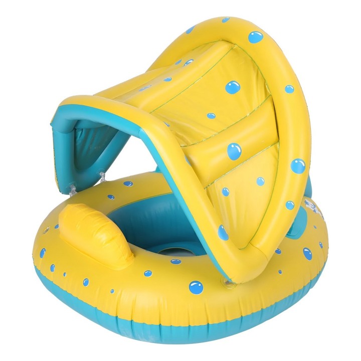 Flotador Boia Bebé Con Parasol Techo Volante Y Pito Piscina