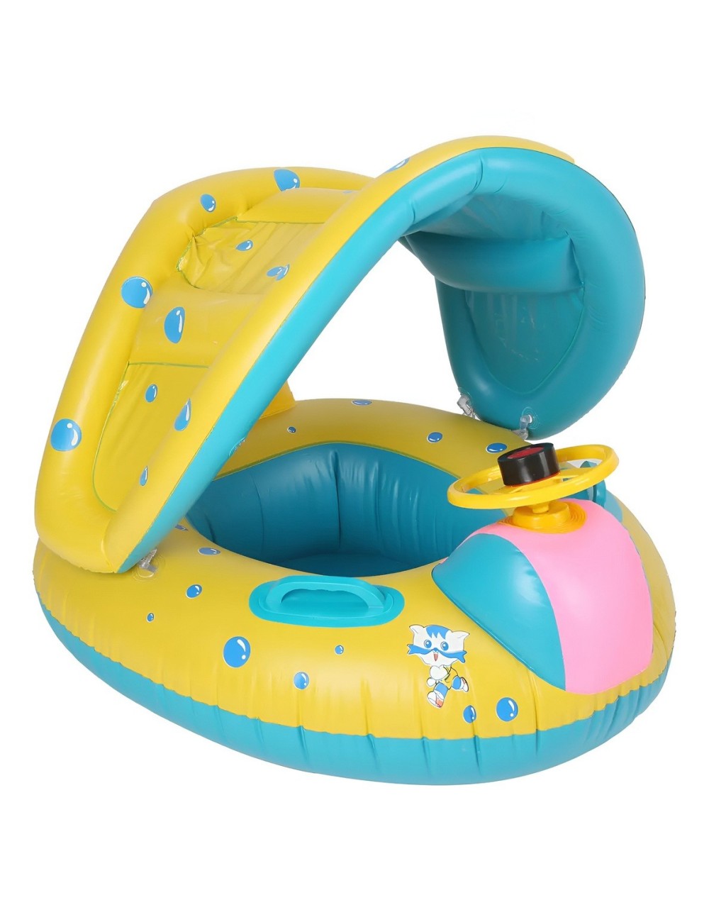 Flotador Boia Bebé Con Parasol Techo Volante Y Pito Piscina