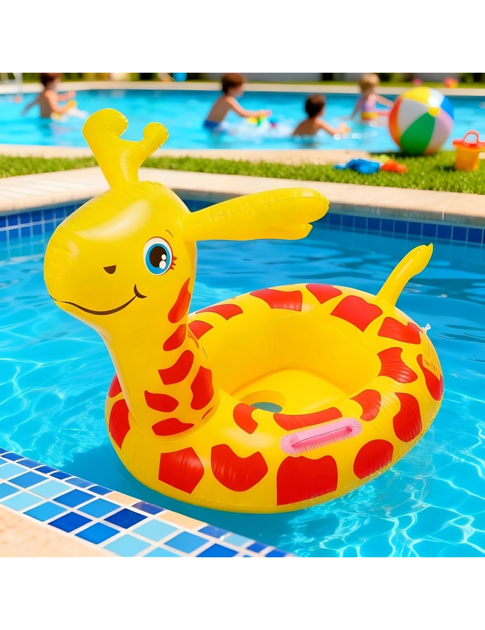 Flotador Boia Bebé Diseño Jirafa Con Asiento Para Piscina