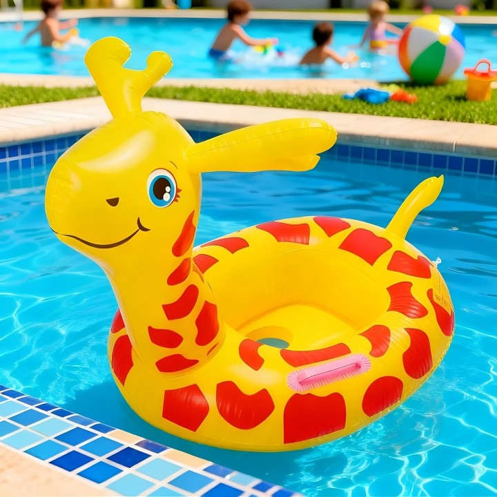 Flotador Boia Bebé Diseño Jirafa Con Asiento Para Piscina