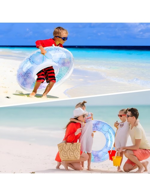 Flotador Boia Sirena Escamas Glitter Piscina Playa 60cm