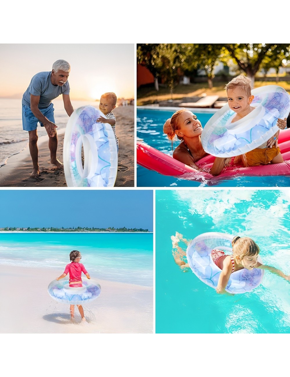 Flotador Boia Sirena Escamas Glitter Piscina Playa 60cm