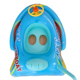 Flotador Inflable Para Bebé Diseño Lancha Con Volante Y Pito