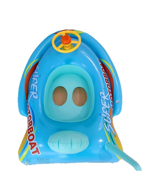 Flotador Inflable Para Bebé Diseño Lancha Con Volante Y Pito