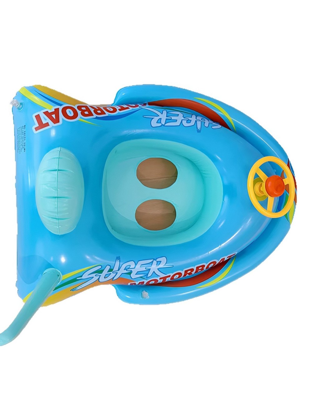 Flotador Inflable Para Bebé Diseño Lancha Con Volante Y Pito