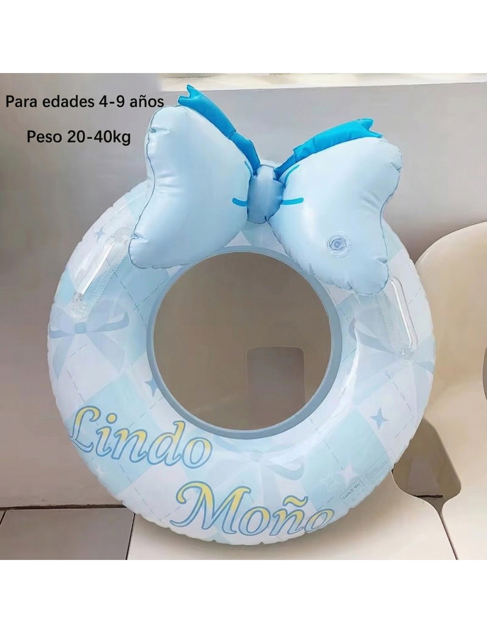 Flotador Inflable Para Niñas Con Lazo Sweet Bowknot Celeste
