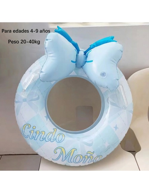 Flotador Inflable Para Niñas Con Lazo Sweet Bowknot Celeste