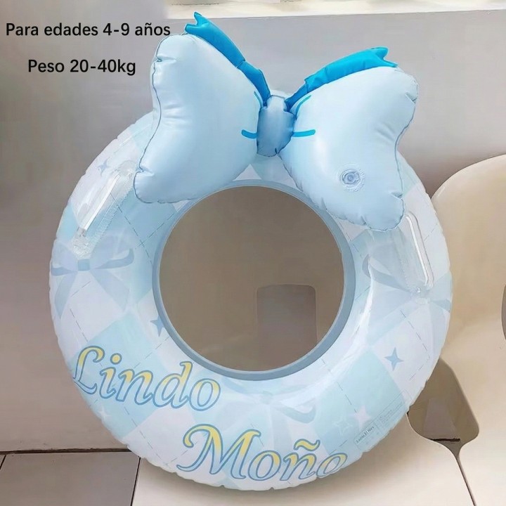 Flotador Inflable Para Niñas Con Lazo Sweet Bowknot Celeste