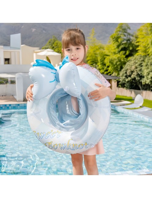 Flotador Inflable Para Niñas Con Lazo Sweet Bowknot Celeste