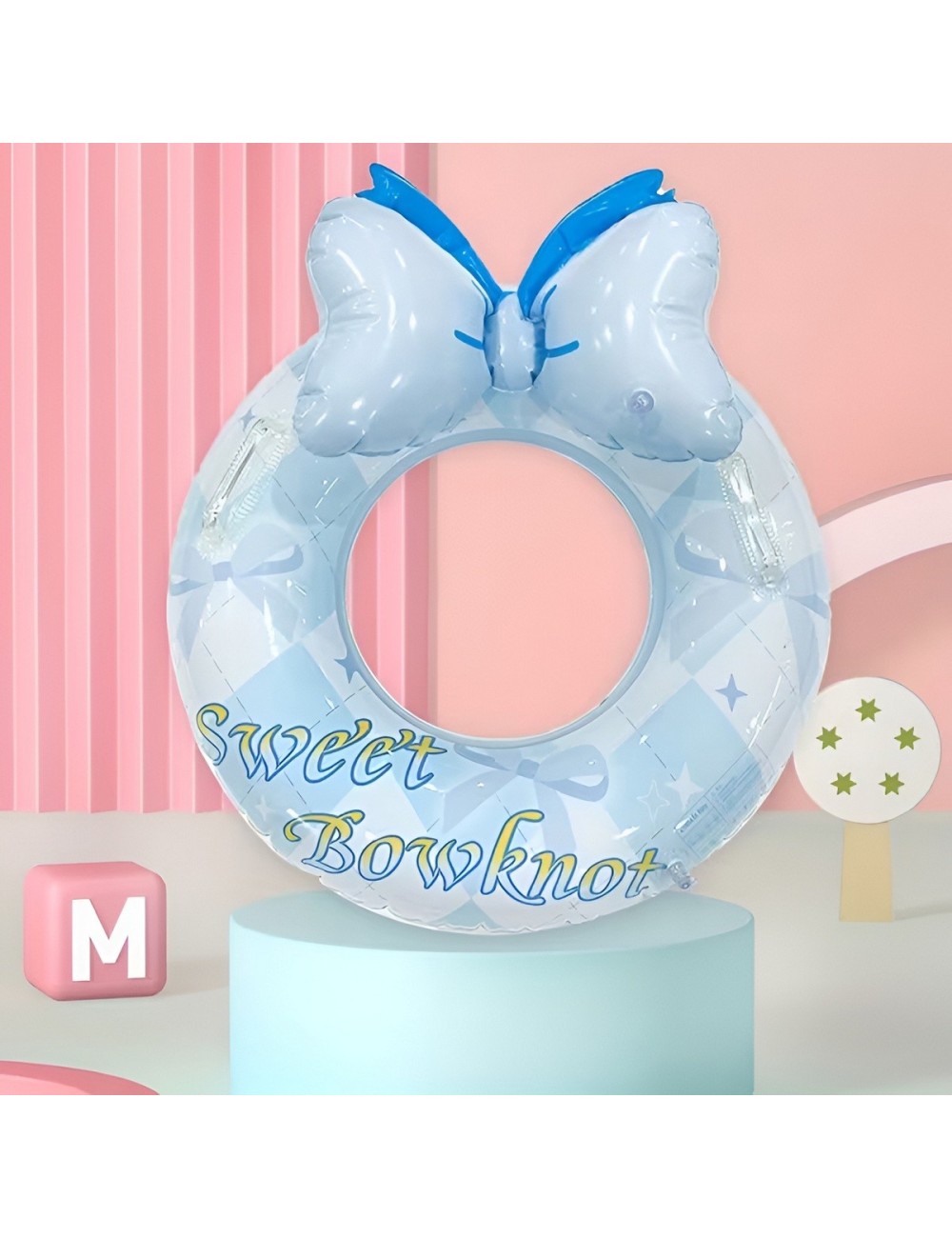 Flotador Inflable Para Niñas Con Lazo Sweet Bowknot Celeste