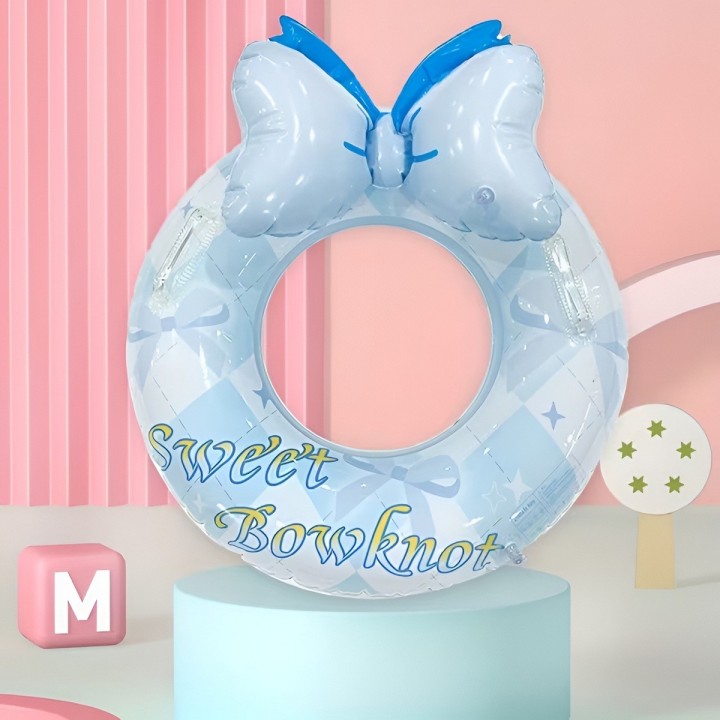 Flotador Inflable Para Niñas Con Lazo Sweet Bowknot Celeste