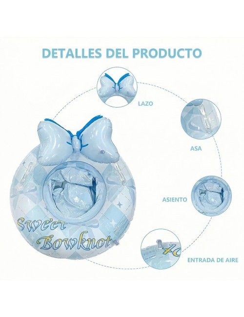 Flotador Inflable Para Niñas Con Lazo Sweet Bowknot Celeste