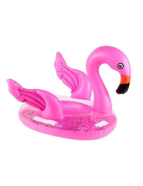 Inflable Bebé Flotador De Flamingo Rosado Con Escarcha