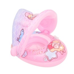 Flotador Inflable Para Bebé Con Techo Parasol Y Asiento Rosa