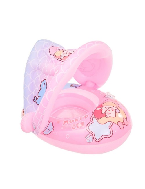 Flotador Inflable Para Bebé Con Techo Parasol Y Asiento Rosa