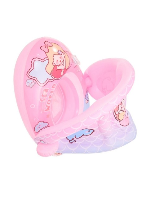 Flotador Inflable Para Bebé Con Techo Parasol Y Asiento Rosa