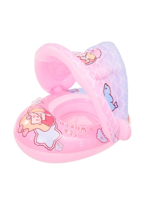 Flotador Inflable Para Bebé Con Techo Parasol Y Asiento Rosa