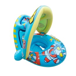Flotador Inflable Robot Para Bebé Con Techo Parasol Asiento