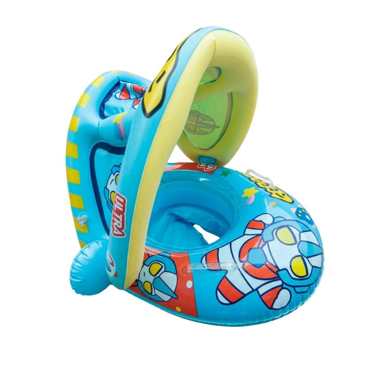 Flotador Inflable Robot Para Bebé Con Techo Parasol Asiento