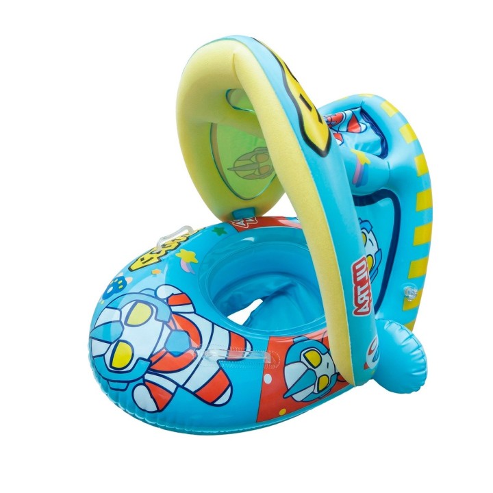 Flotador Inflable Robot Para Bebé Con Techo Parasol Asiento