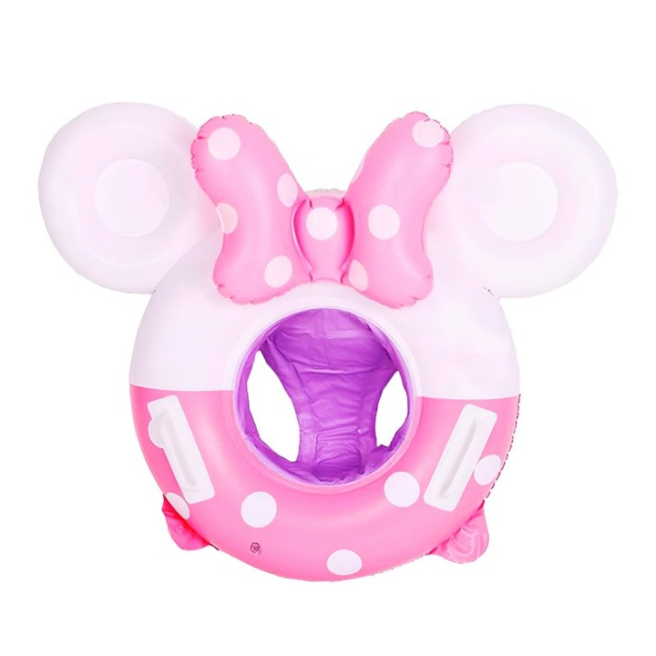 Inflable Bebé Flotador Con Asiento Diseño Minnie Mouse Rosa