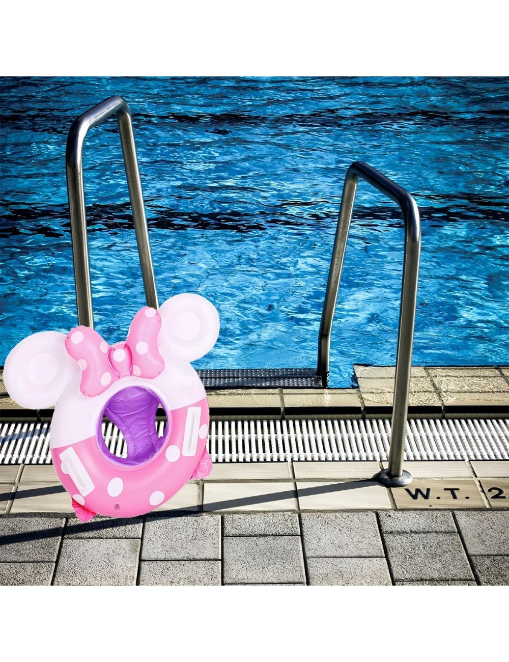 Inflable Bebé Flotador Con Asiento Diseño Minnie Mouse Rosa