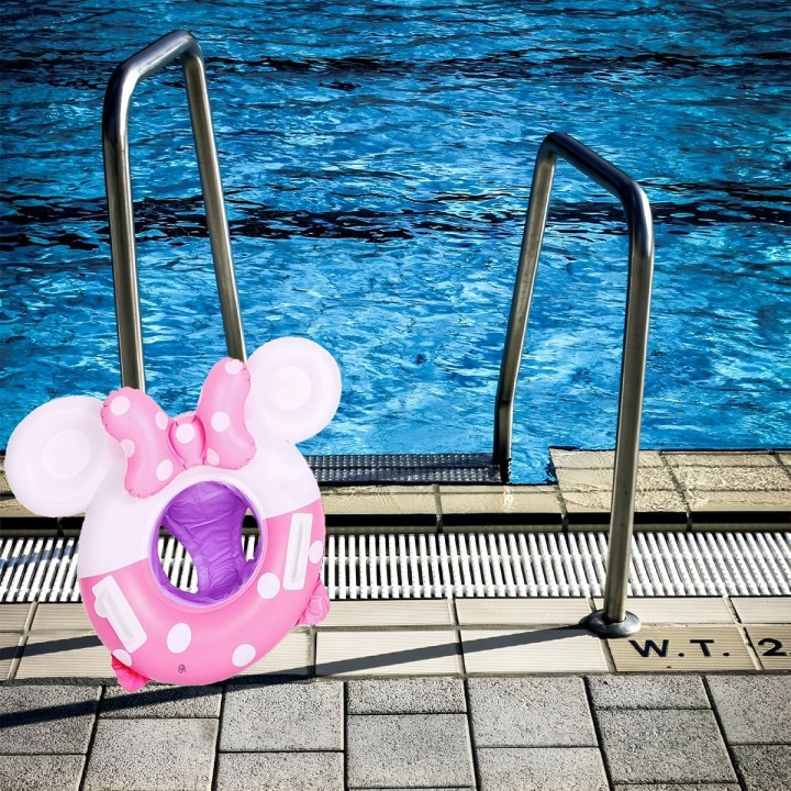 Inflable Bebé Flotador Con Asiento Diseño Minnie Mouse Rosa