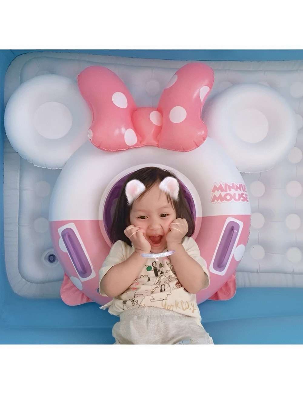 Inflable Bebé Flotador Con Asiento Diseño Minnie Mouse Rosa
