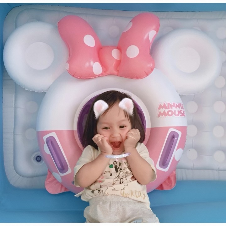 Inflable Bebé Flotador Con Asiento Diseño Minnie Mouse Rosa
