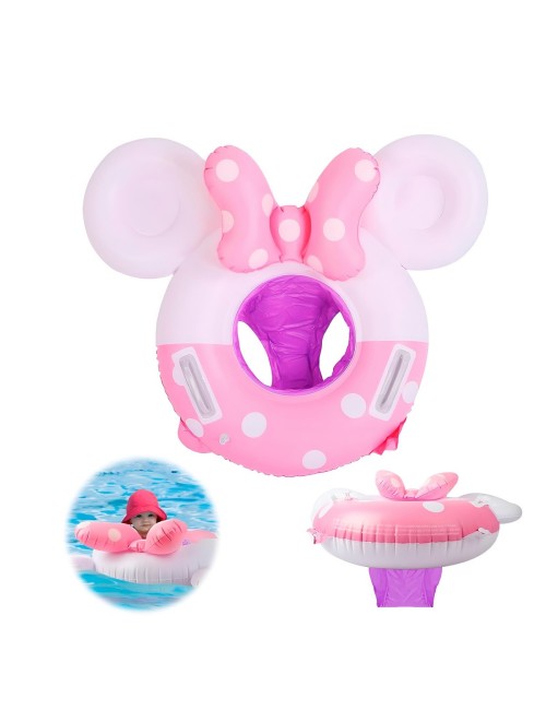 Inflable Bebé Flotador Con Asiento Diseño Minnie Mouse Rosa