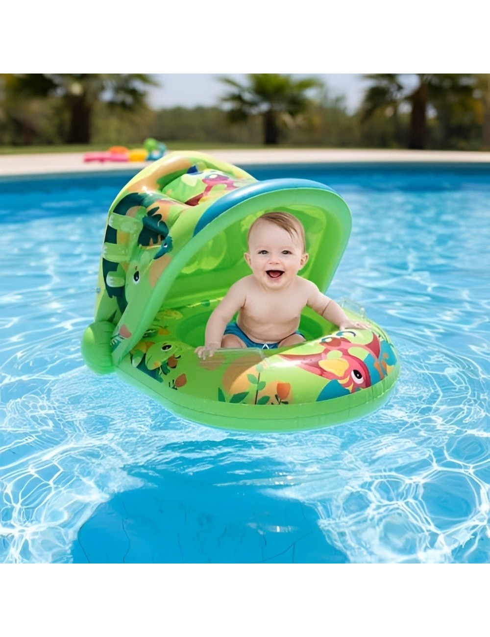 Título Inflable Bebé Flotador Con Sombra Diseño Dinosaurios