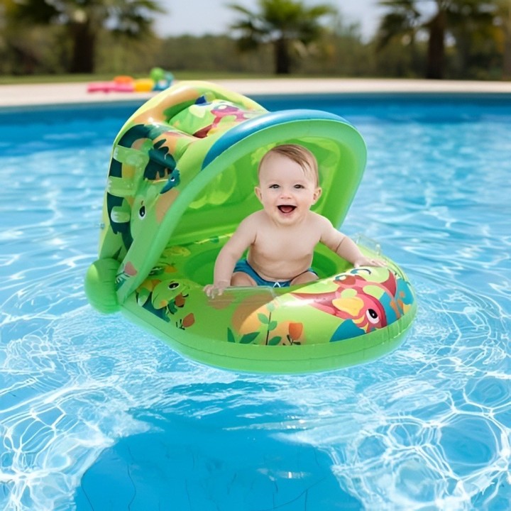 Título Inflable Bebé Flotador Con Sombra Diseño Dinosaurios